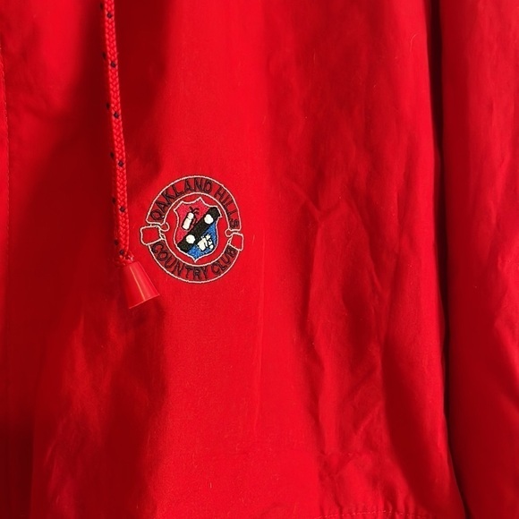 VTG 90s Jacket Gear Sports Boating Large Red Navy Blue Long Sleeve Windbreaker - Picture 5 of 14